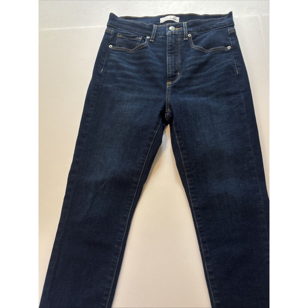 Loft The Skinny Jeans Womens 4P 27 Petite Blue Med Wash Mid Rise Stretch Denim